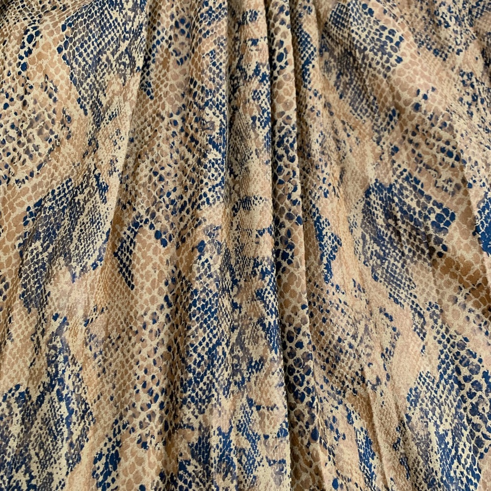 NWT | Zara Snake Print Plated Midi Skirt - Picture 4 of 7